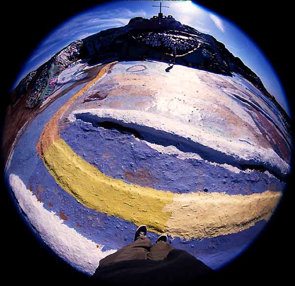 at the base of Salvation Mountain