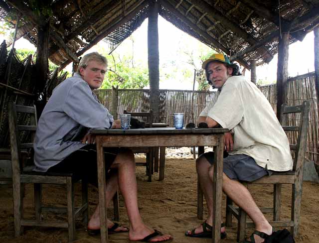 At a pizza place in Grand Popo