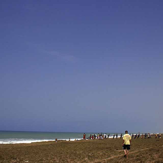 Fishing on the beach