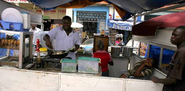 A street food vendor