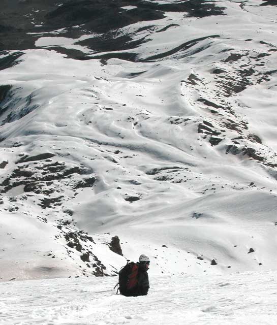 Glissading back to camp