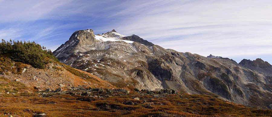 Sahale Peak from lower Sahale Arm