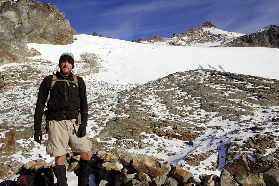 Greg at the base of Sahale Glacier