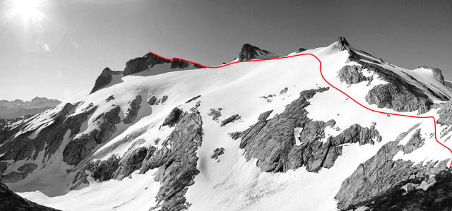 The northwest route from upper saddle