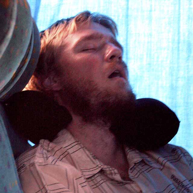 Karl on the bus to Lomé