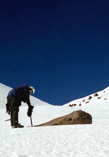 Ascending from high camp