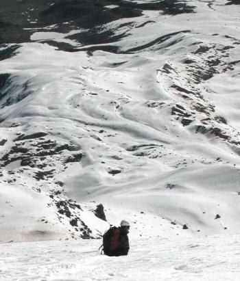 Glissading back to camp