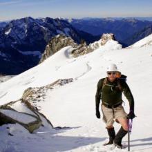 Looking down the Sahale Glacier