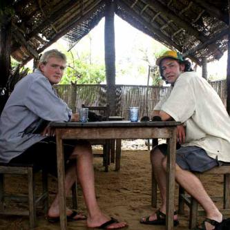 At a pizza place in Grand Popo