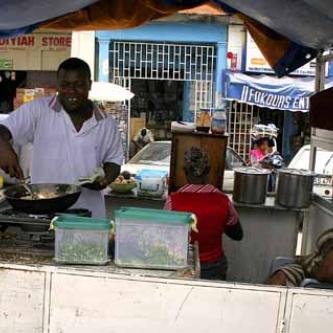 A street food vendor