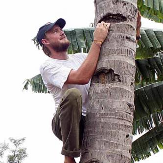 Close-up of Karl in the tree