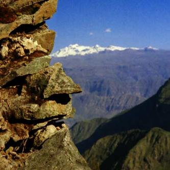 Incan tomb overlooking Nevado Solimana