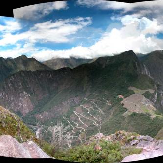 Panoramic of Machu Picchu taken from Huayna Picchu
