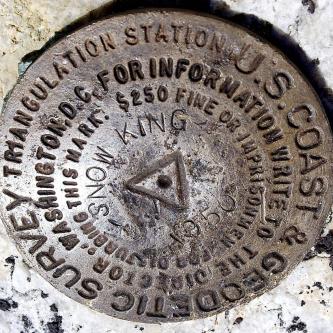 U.S. Coast & Geographic Survey marker on summit